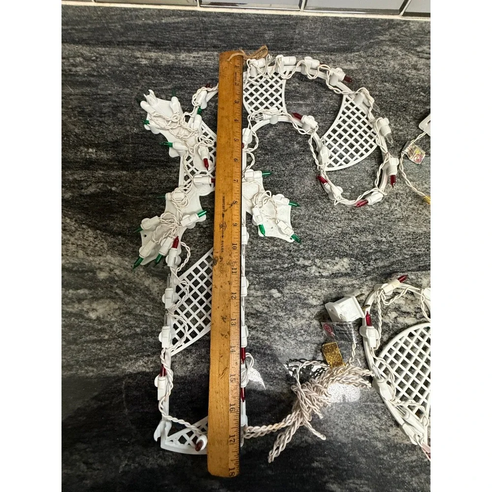 Vintage Lighted Candy Cane Window Decor Set of 2 Christmas Silhouettes 18in